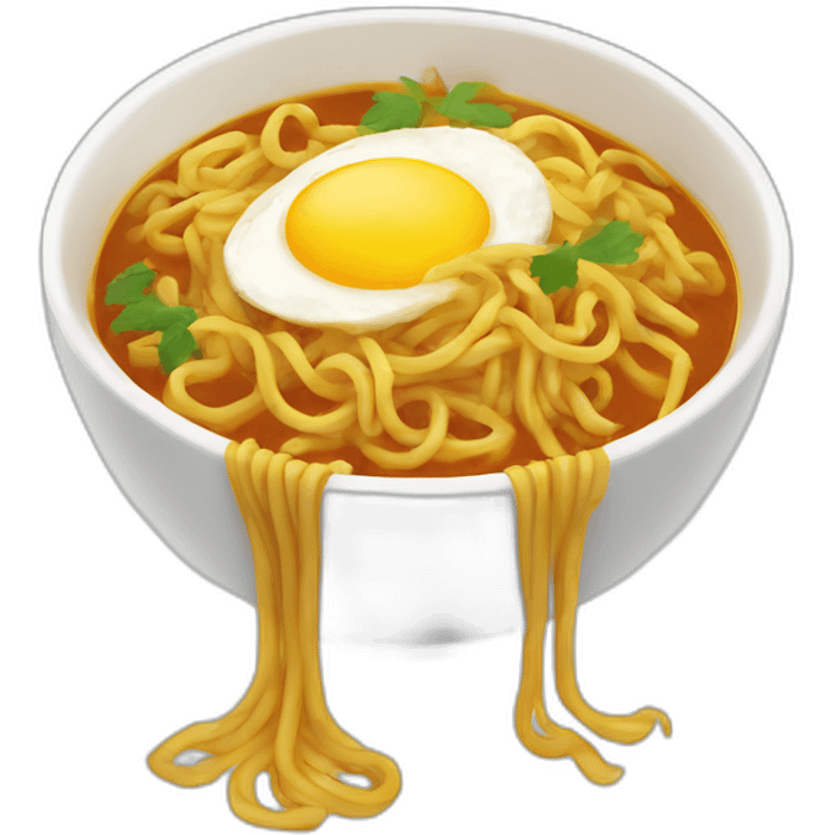 curry noodle with egg emoji