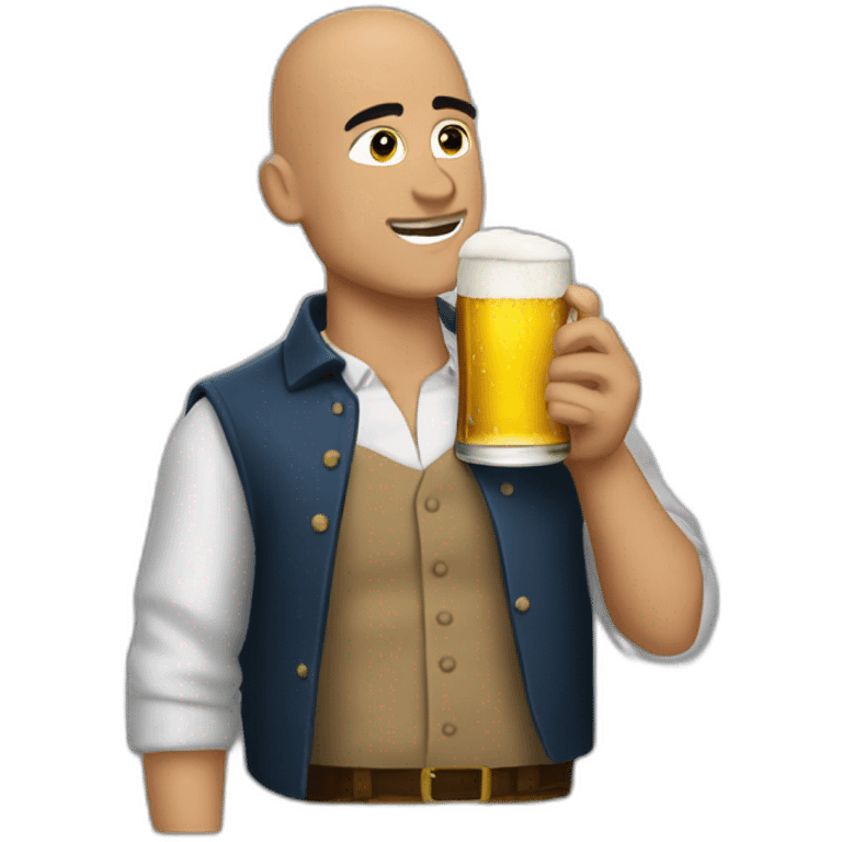 Ricardo Anaya Cortes bald drinking a beer emoji