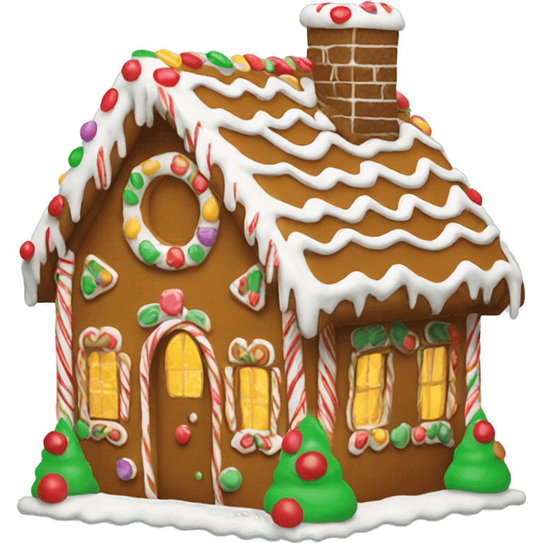 gingerbread house decorated emoji