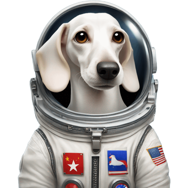 White Dachshund as Russian cosmonaut  emoji