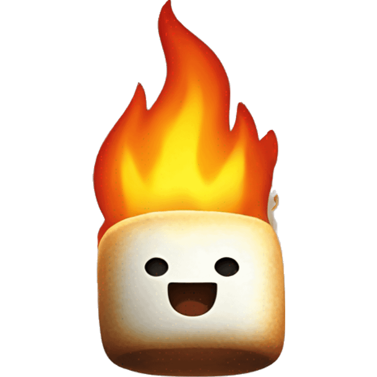 Burnt marshmallow and fire emoji