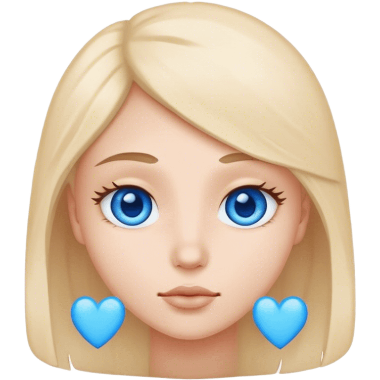 emoji with blue hearts instead of eyes emoji