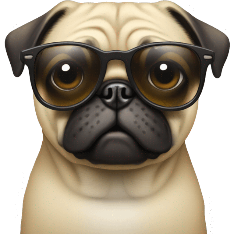 Pug with sunglasses emoji