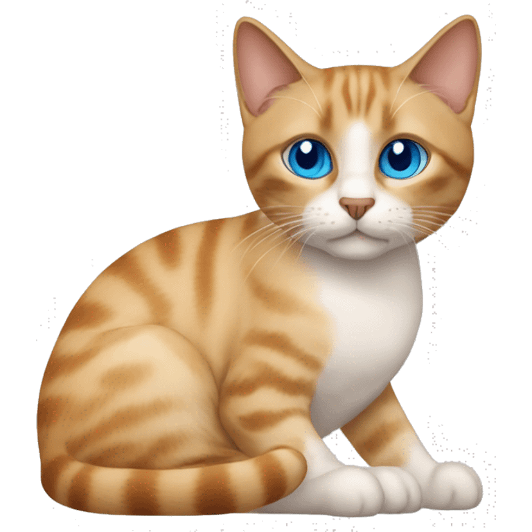 Tabbtwo cats, one Siamese cat with blue eyes and one  tabby ginger cat emoji