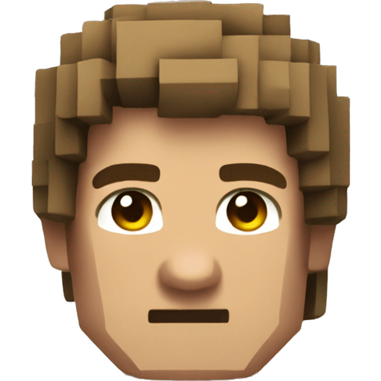 young caucassian adult in minecraft look emoji