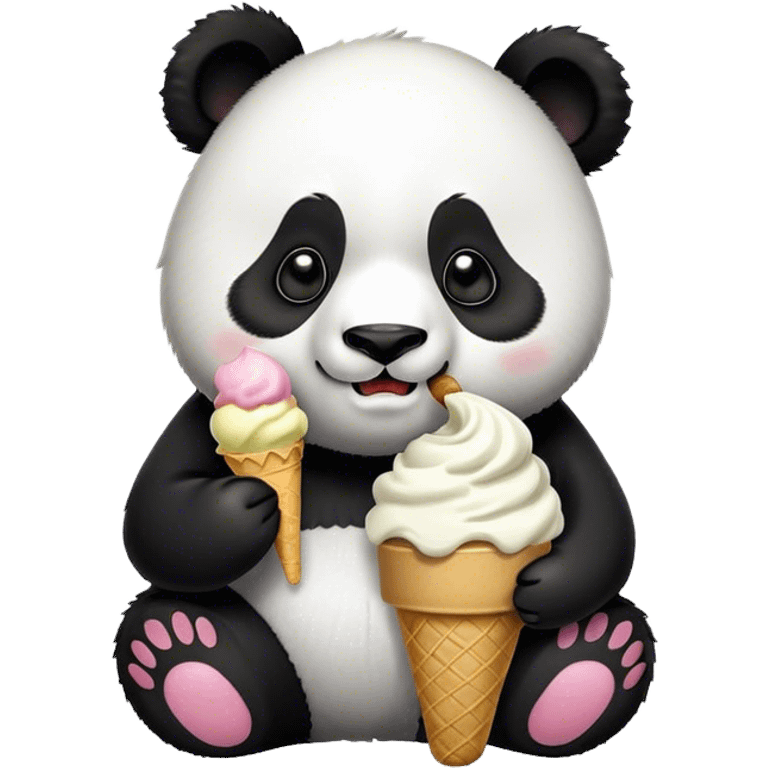 Panda eating ice cream emoji