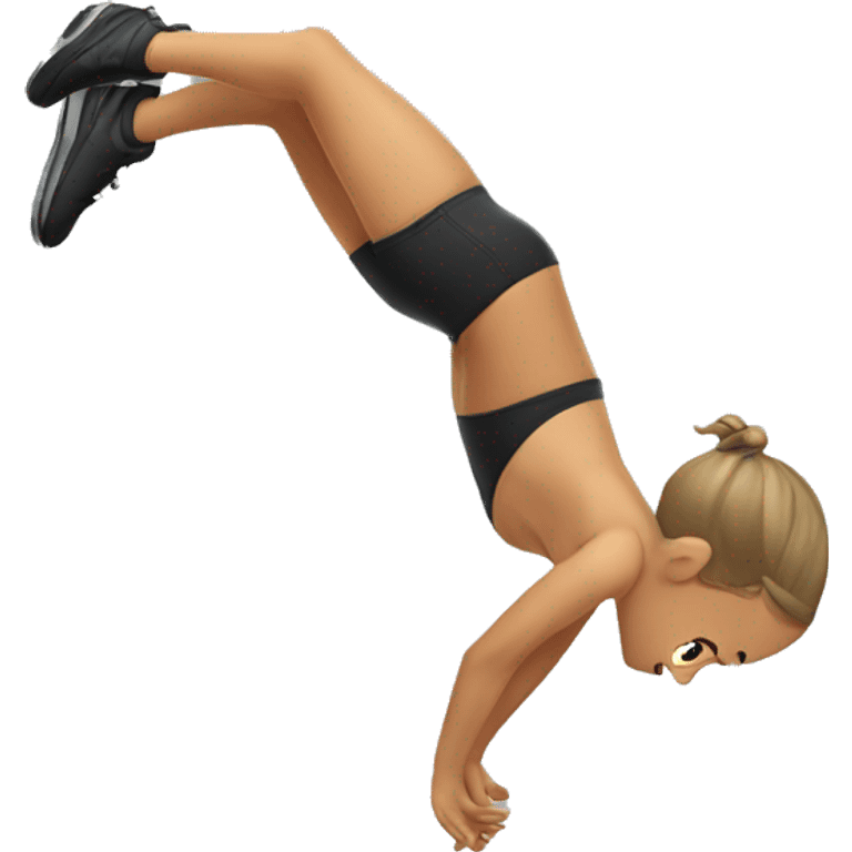 Girl doing backflip emoji