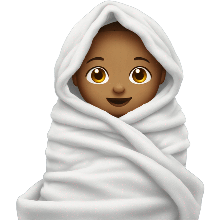 a baby wrapped in a towel emoji