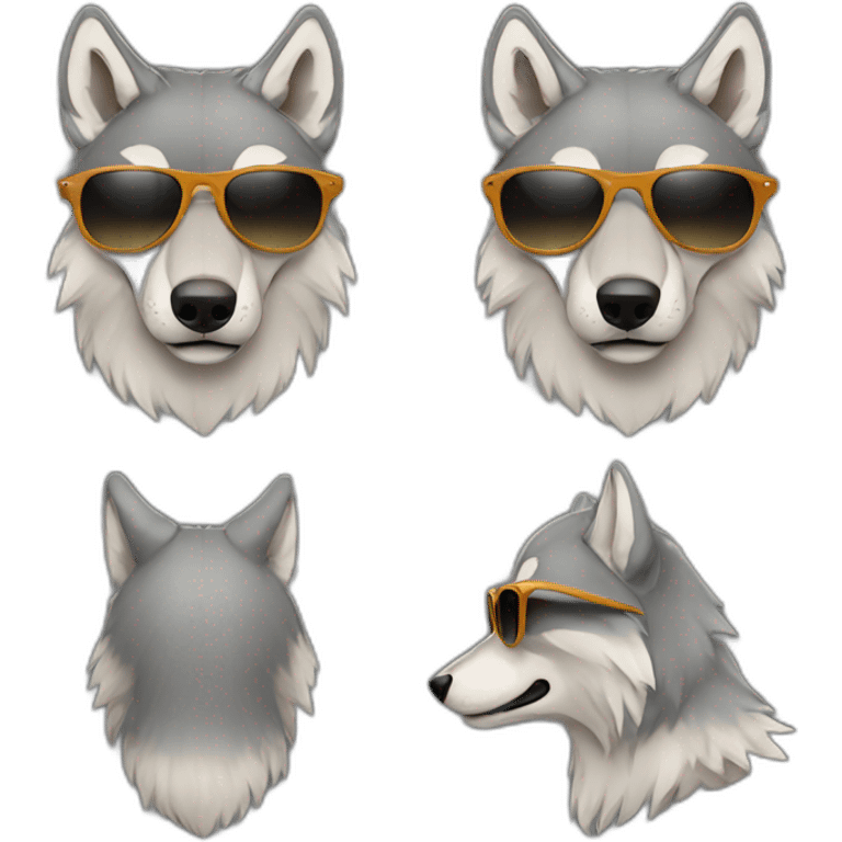 Wolf wearing sunglasses emoji