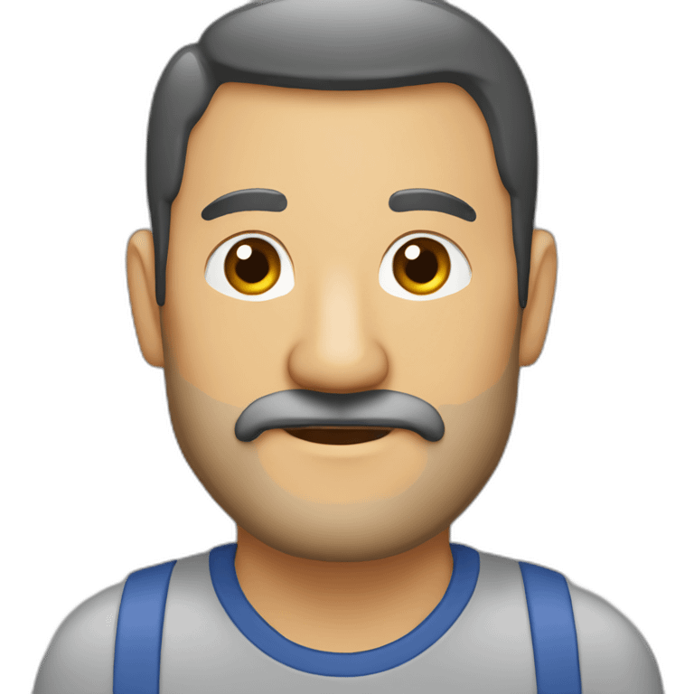 Hombre de barba larga en computador emoji