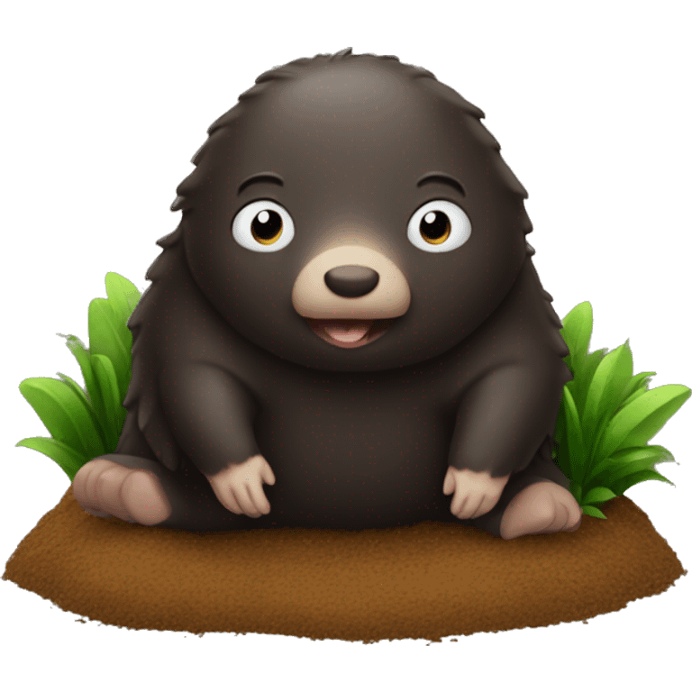 Mole in molehill emoji