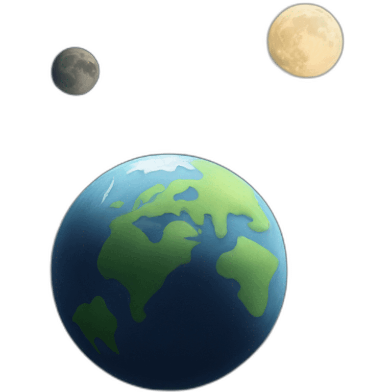 the moon and the earth emoji