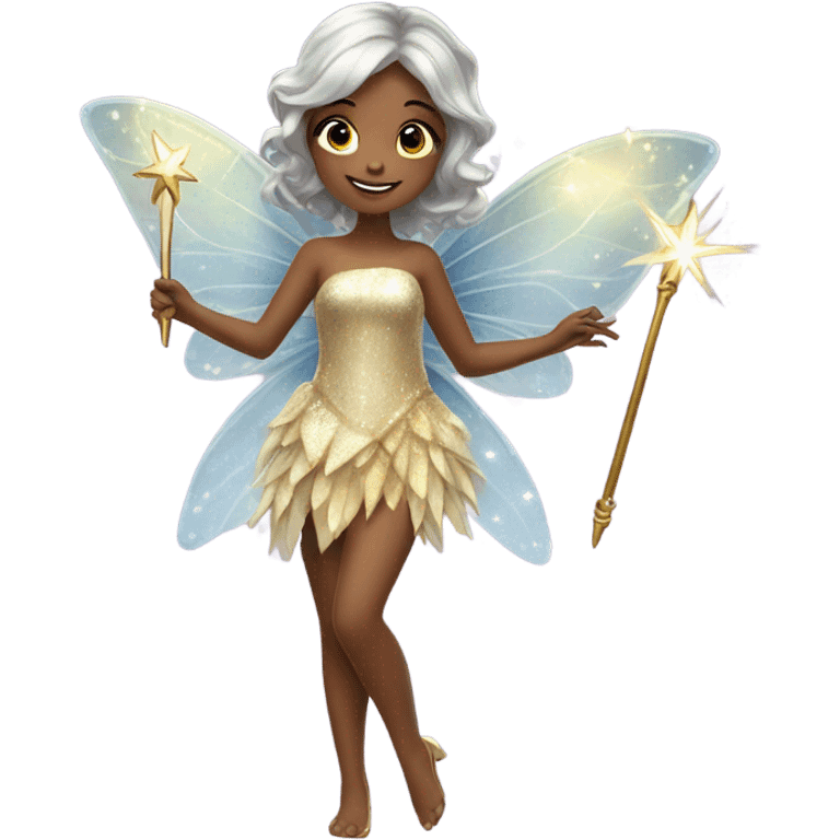 A beautiful fairy with a wand emoji