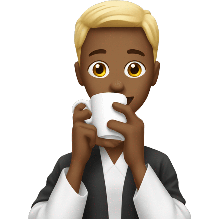 College graduate drinking coffee emoji