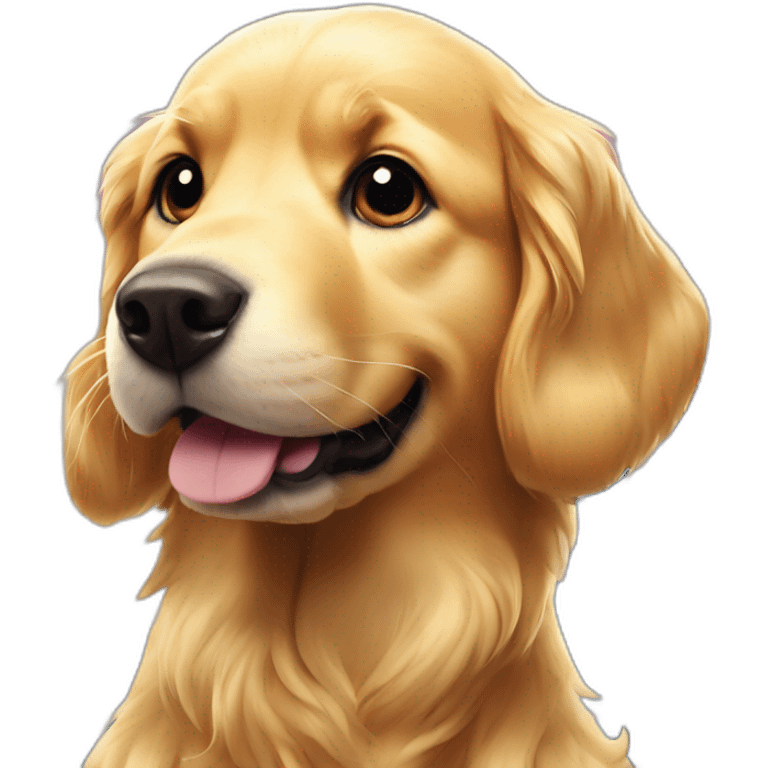 Golden-retriever-on-Shanghai-pearl-tower emoji