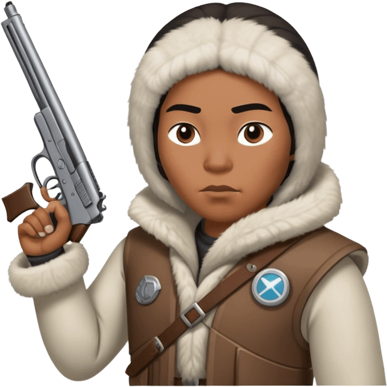 Inuit with a gun emoji