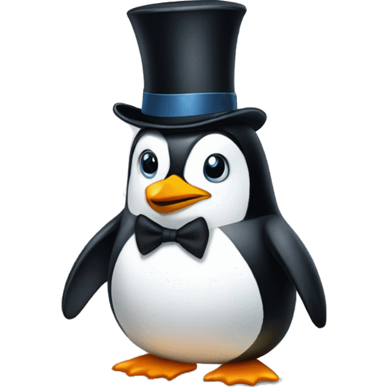 penguin with a monocle and tophat emoji