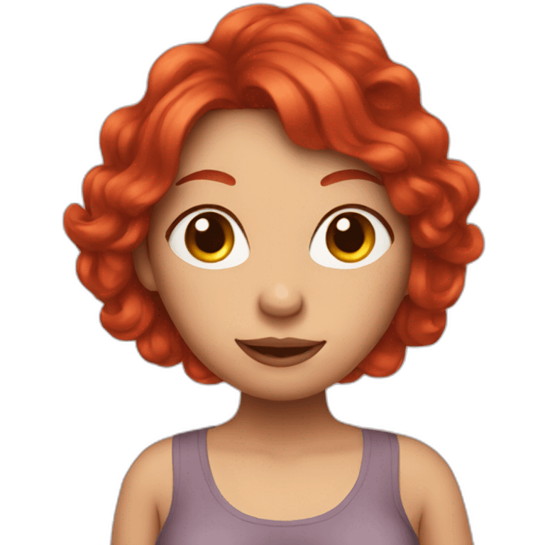 Pregnant woman with red hair and wig emoji