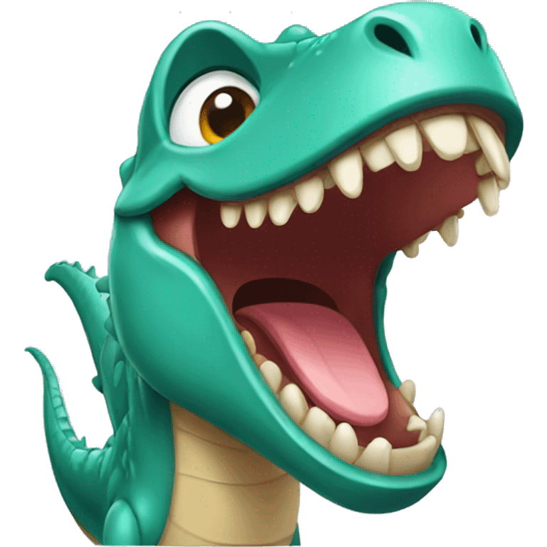 cartoon dino laughing emoji