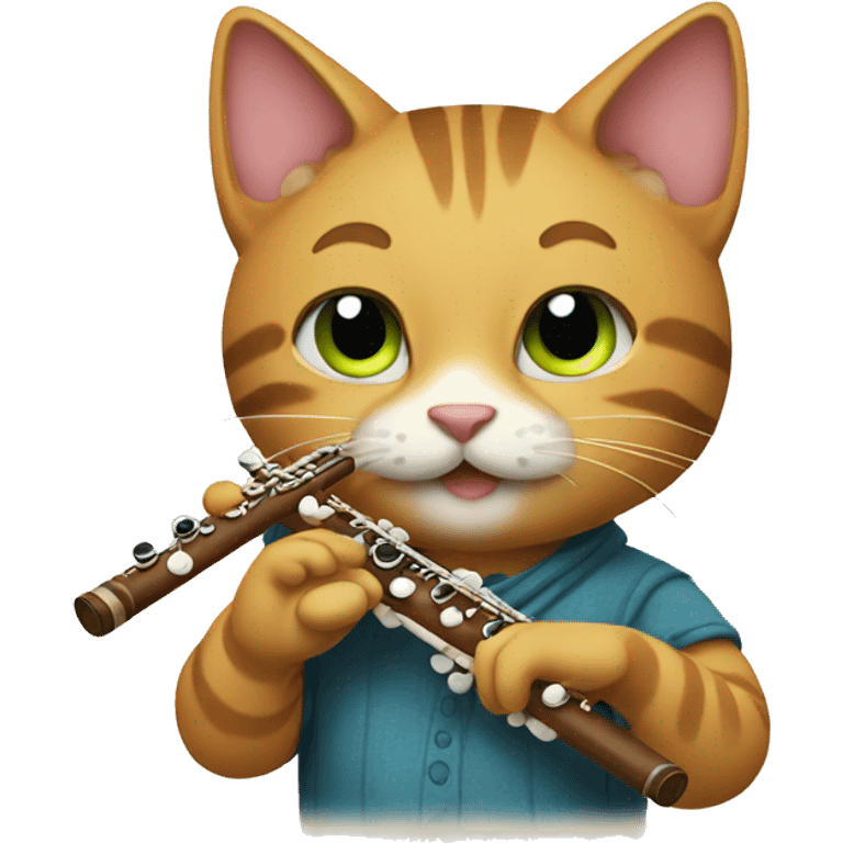 Cat playing flute emoji