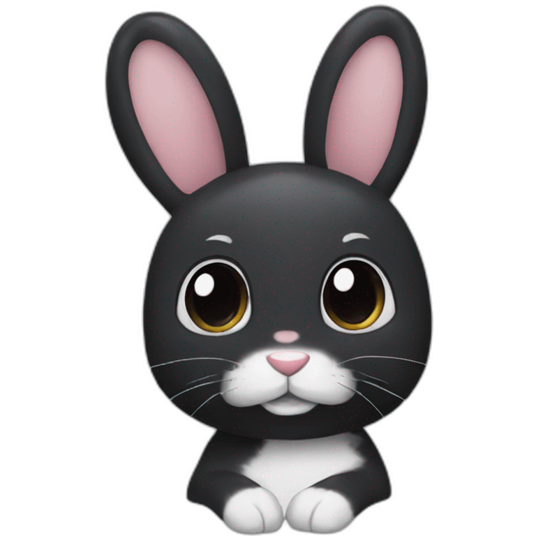 Black rabbit with white paws emoji