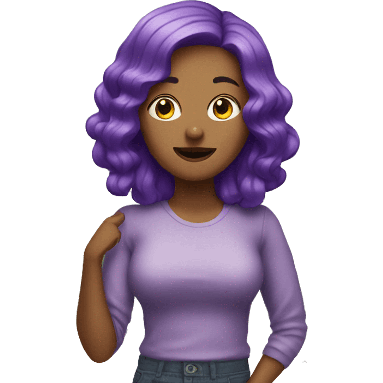 Purple haired woman in loud environment  emoji