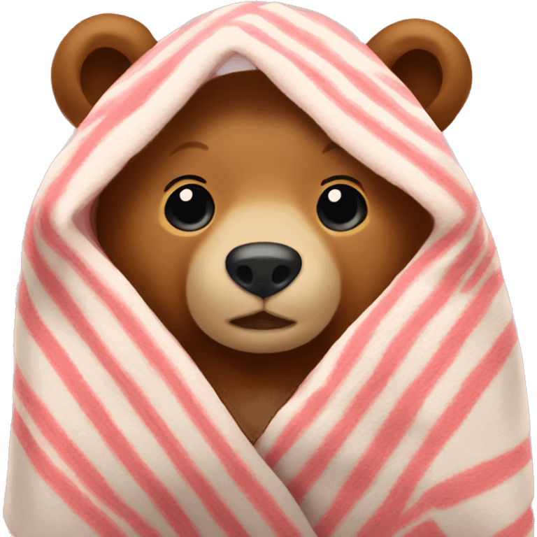 bear cozy in blanket emoji