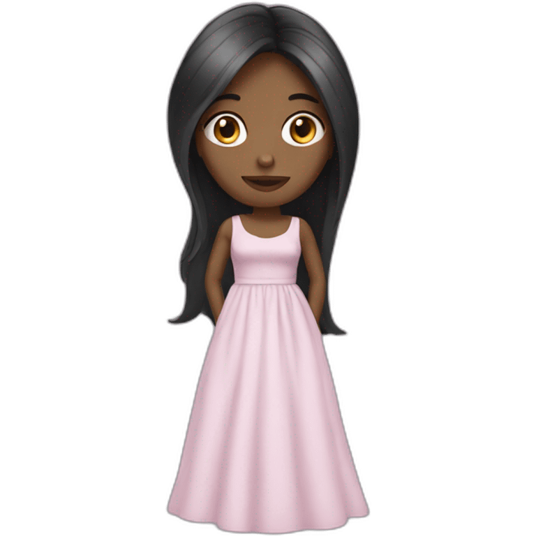 woman with dress with dark long hair  emoji