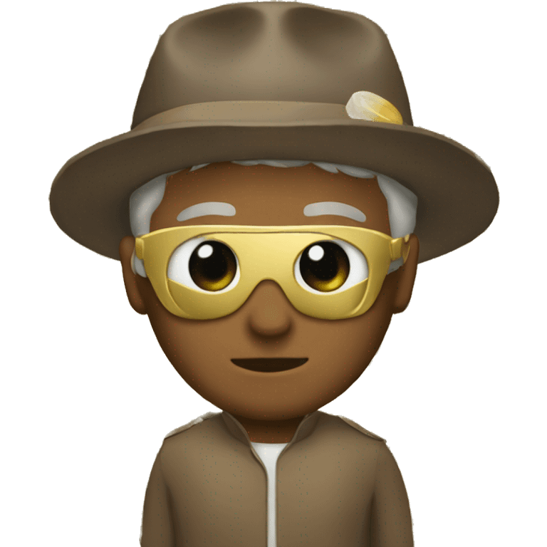 Guy with eye mask and a bag of gold emoji