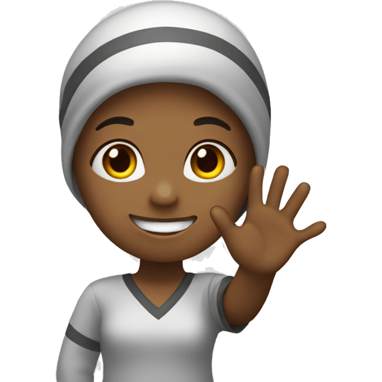  a girl waving hu emoji