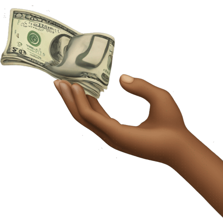 a hand giving money in the form of generosity emoji