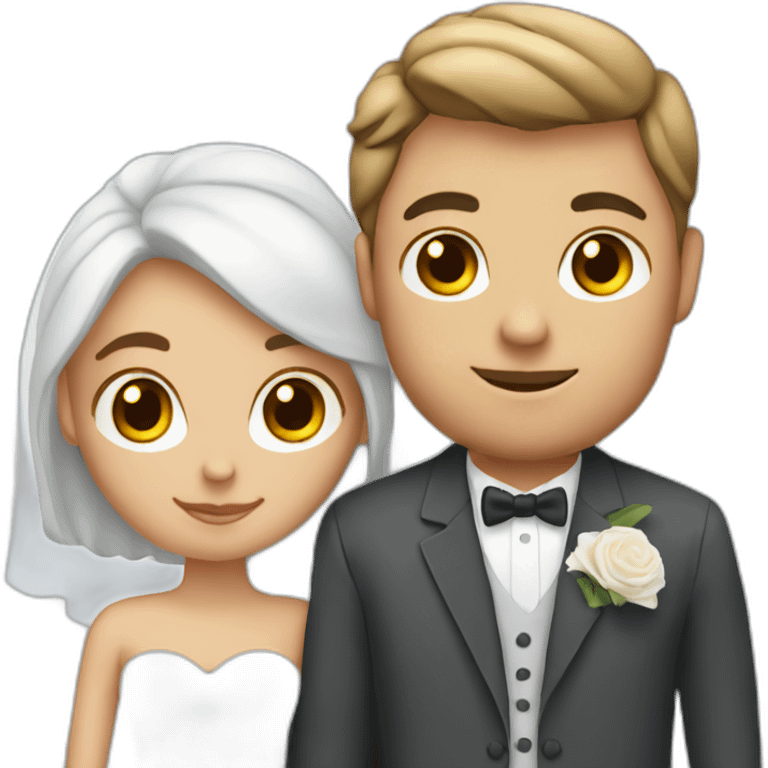 white couple marriage and holding gray cat emoji