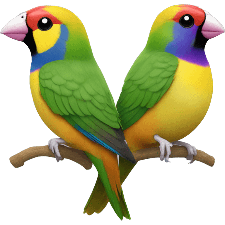 Two gouldian finches  emoji