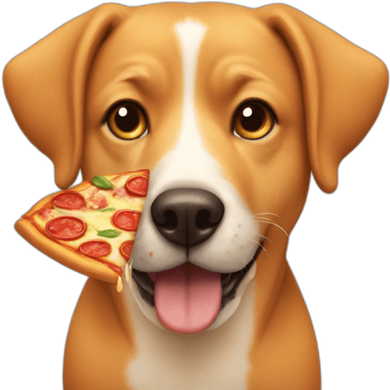 Dog eating pizza emoji