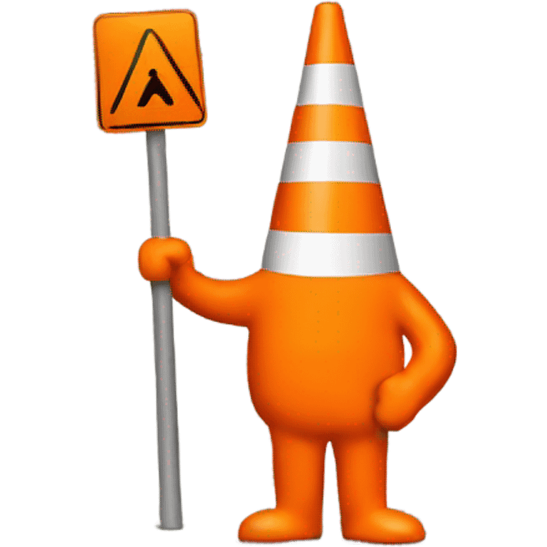 a orange guy with a traffic cone on his head emoji