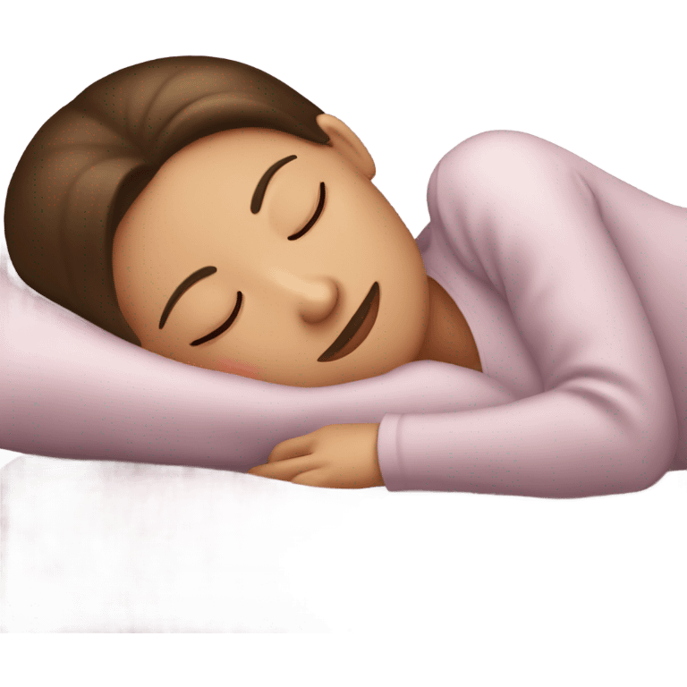 sleeping beauty brunette brown girl with a silk pillow emoji