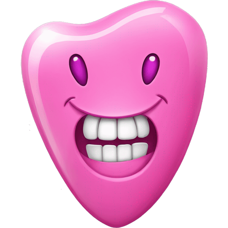 pink gemstone on tooth emoji