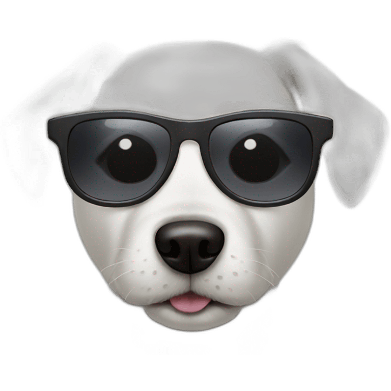 White dog with sunglasses emoji