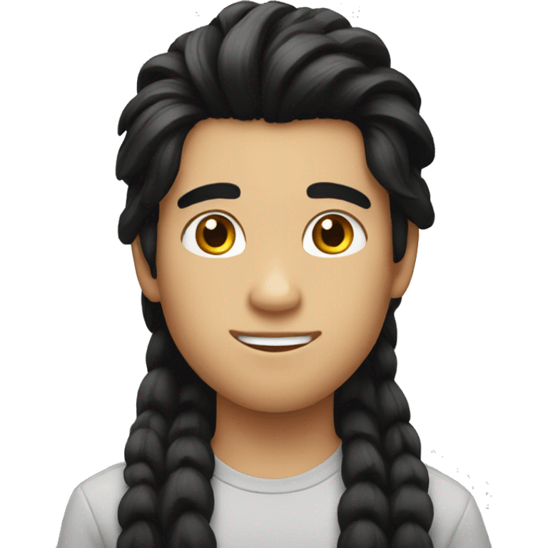 Long black hair boy emoji