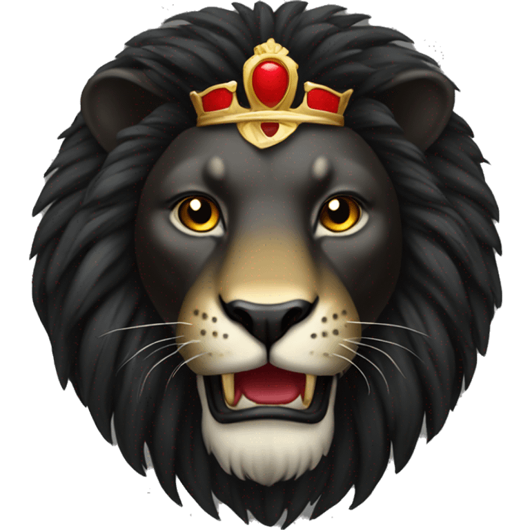 Black  lion with  gold accent and red claws  emoji