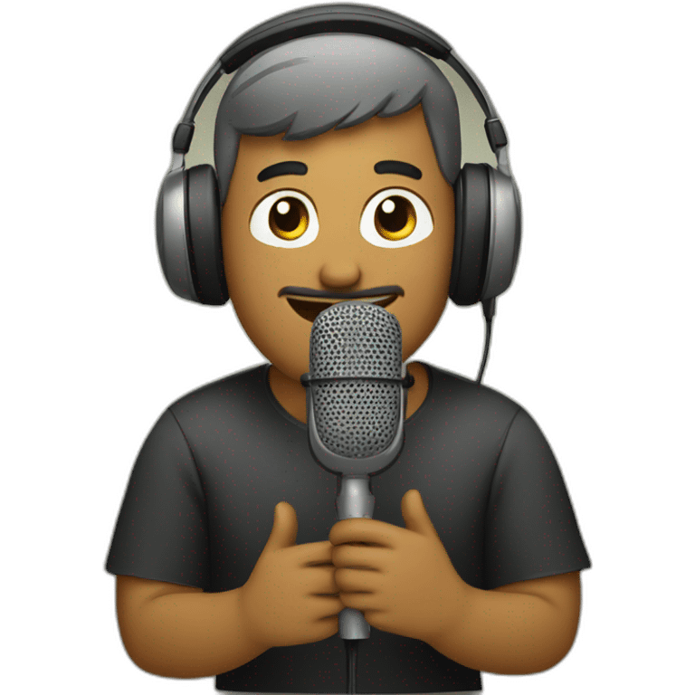 guy recording a podcast emoji