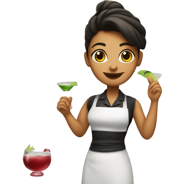 girl barman shaking a cocktail emoji