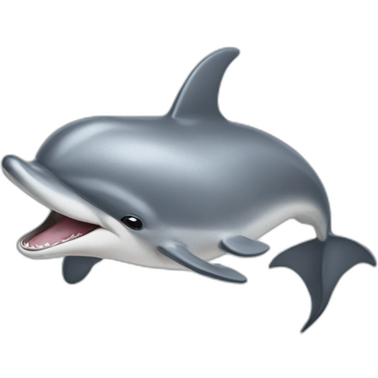 A laughing dolphin emoji