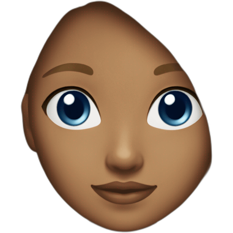 a young beauty girl with mate navy blue tanned skin emoji