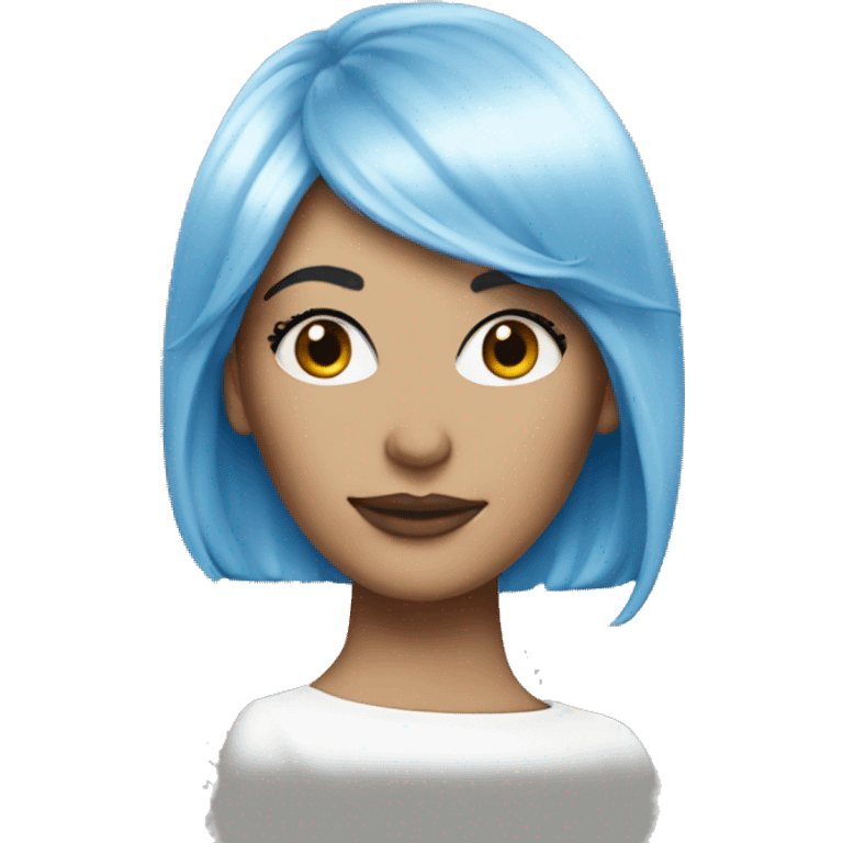 Blue wig blue eyeshadow white woman emoji