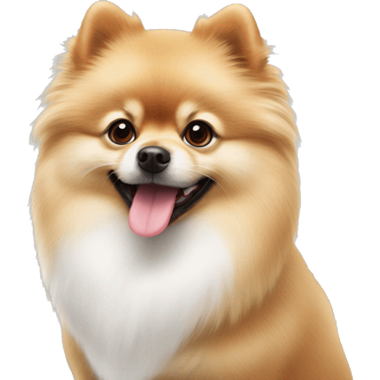 Pomeranian with a red muzzle and a white stripe in the center emoji