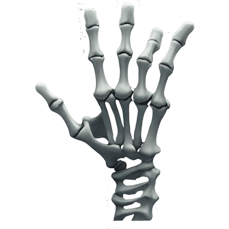 Skeleton hand with 2 fingers up emoji