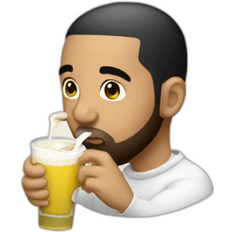 Drake drinking a secret white sauce emoji