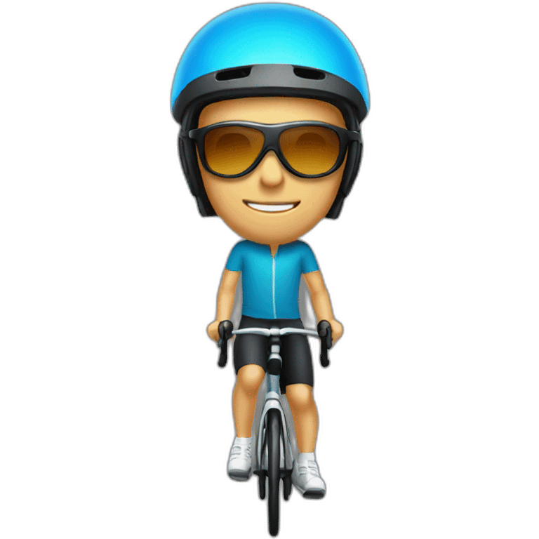 Men with cycling helmet with sunglasses emoji