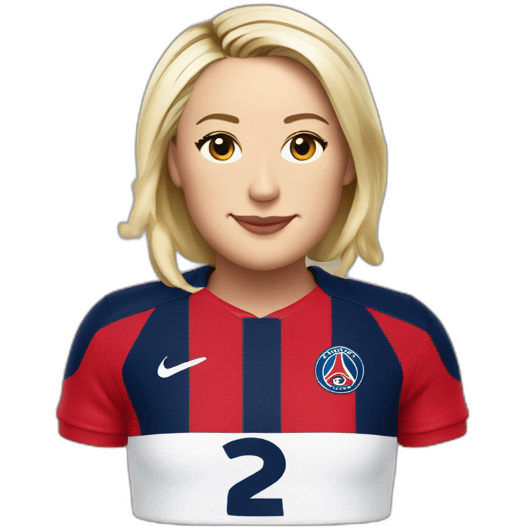 marine le pen with psg shirt emoji